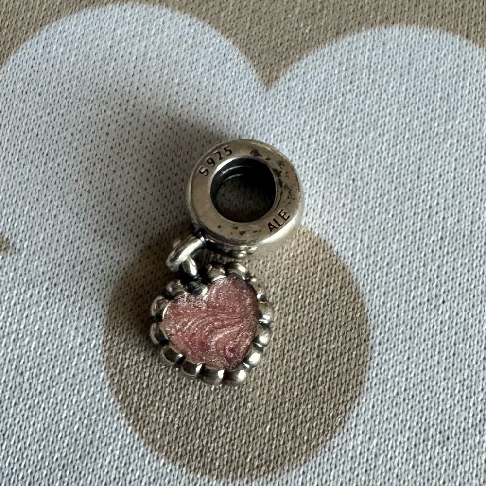 Pandora Young Love Heart Dangle with Pink Enamel 
